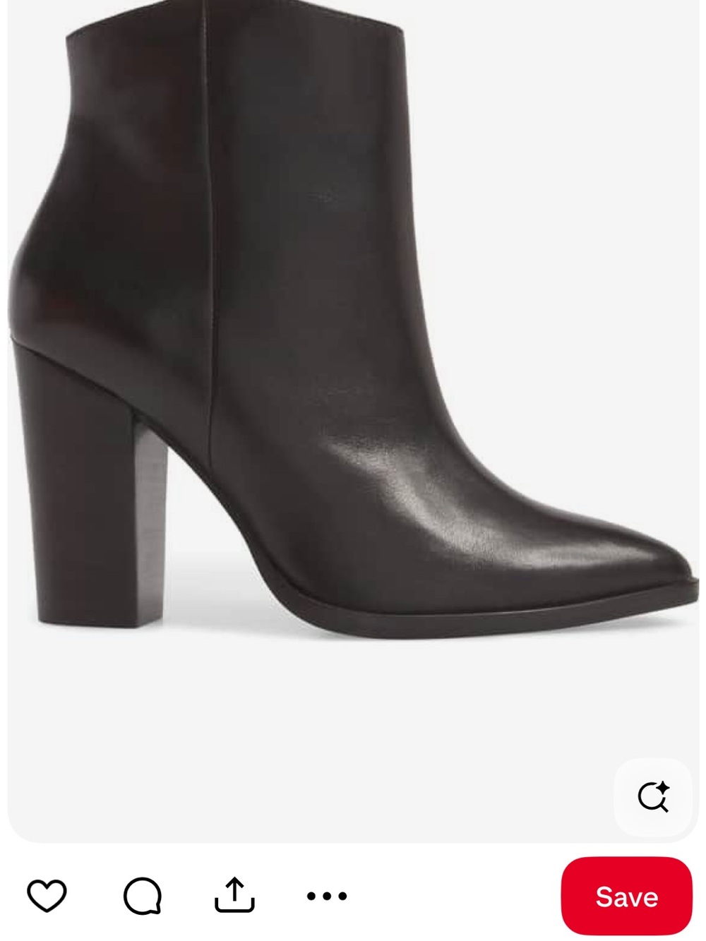 Halogen Black Leather Ankle Boot - Women